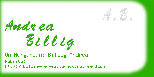 andrea billig business card